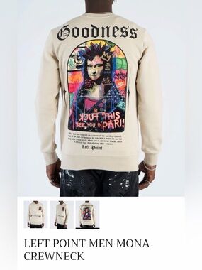 Men Mona Crewneck Sweatshirt - white